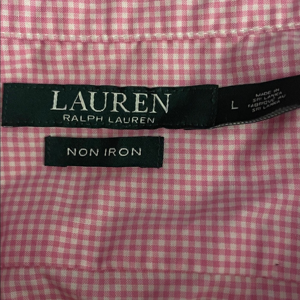 Lauren Ralph Lauren Pink Gingham Sleeveless Button-Down Shirt - Picture 3 of 4